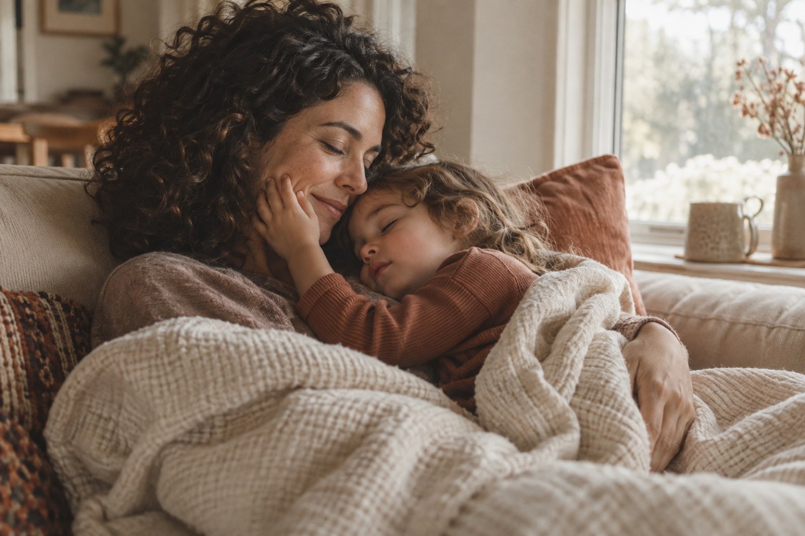 A quiet moment between a parent and child